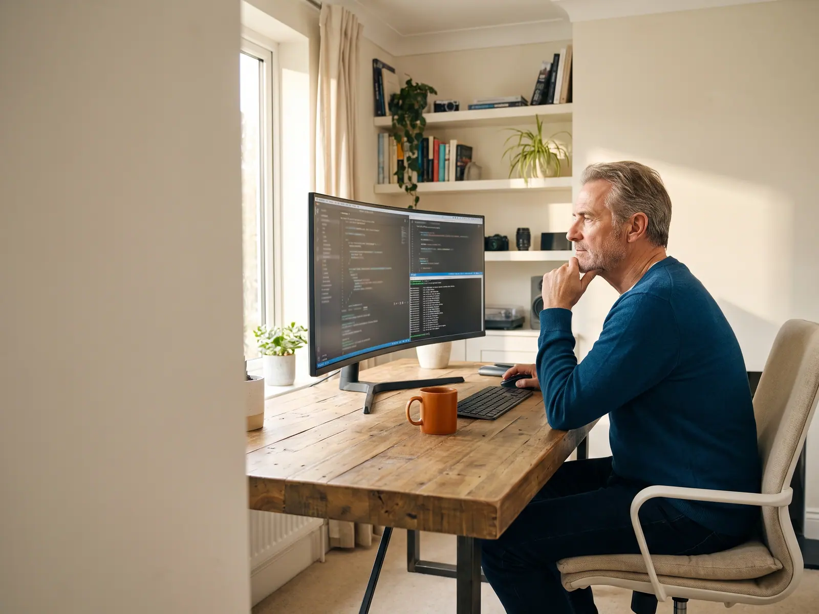 Developer comparing multiple AI coding tools side by side on a large monitor